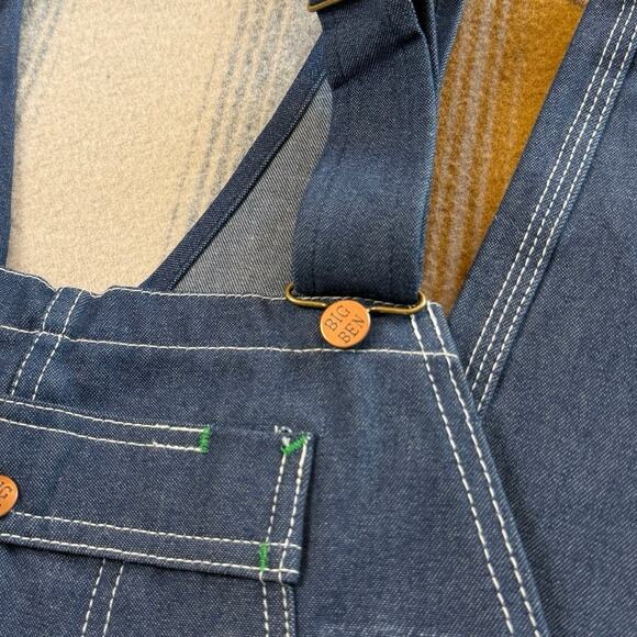 Vintage 90s Big Ben Denim Overalls Size 34x32 Work Farm Farming Outdoor - Picture 3 of 9